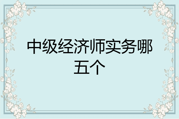 中级经济师实务哪五个