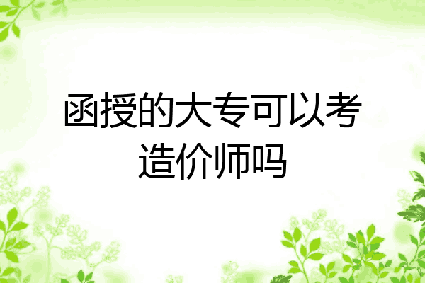 函授的大专可以考造价师吗
