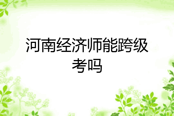 河南经济师能跨级考吗