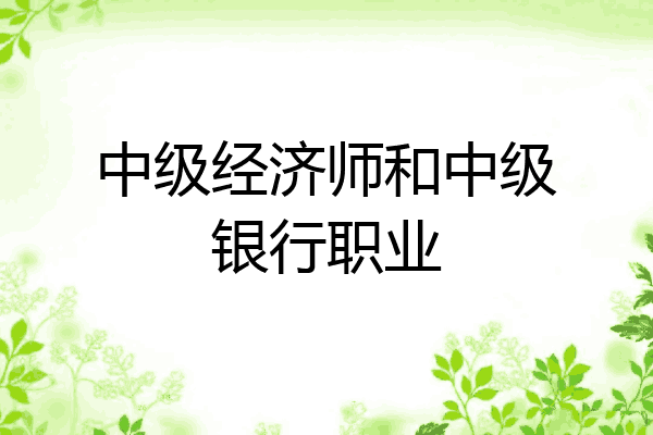 中级经济师和中级银行职业
