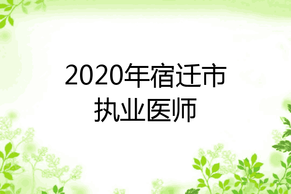 2020年宿迁市执业医师