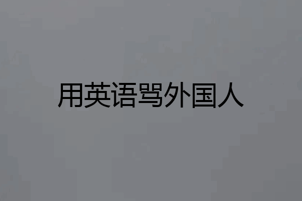 用英语骂外国人