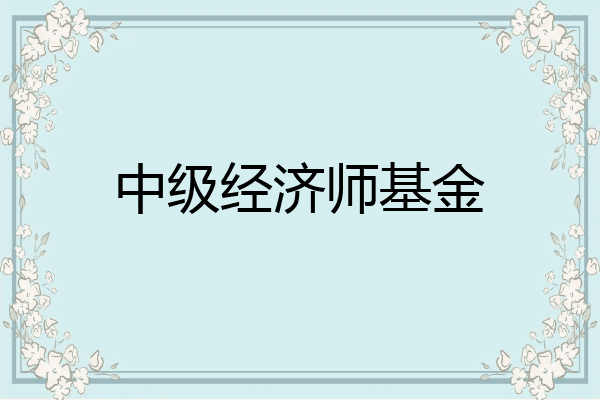 中级经济师基金