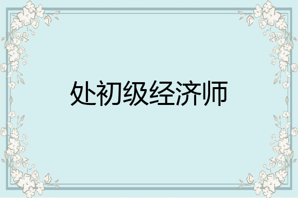 处初级经济师