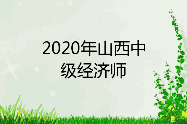 2020年山西中级经济师