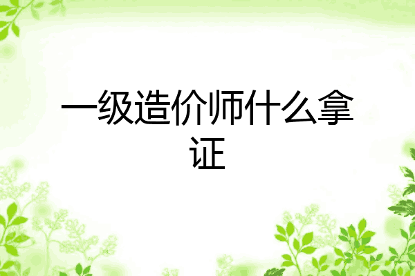 一级造价师什么拿证