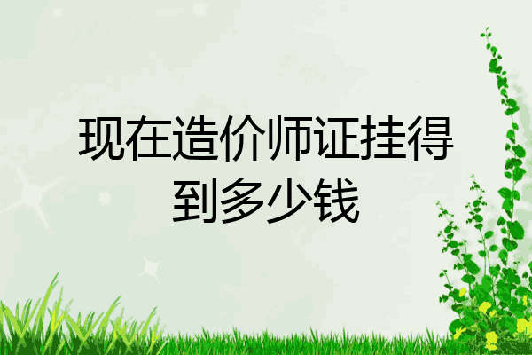 现在造价师证挂得到多少钱