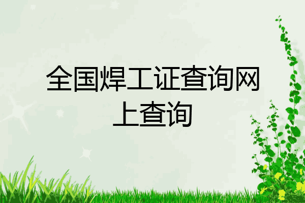 全国焊工证查询网上查询