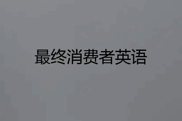 最终消费者英语