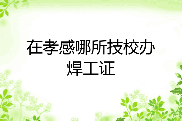在孝感哪所技校办焊工证