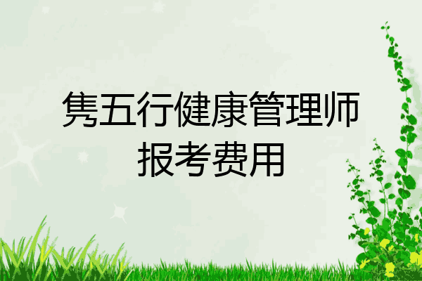 隽五行健康管理师报考费用