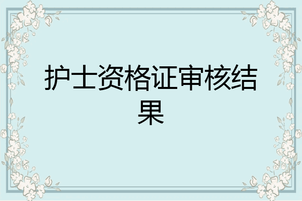 护士资格证审核结果