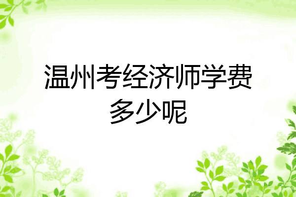 温州考经济师学费多少呢