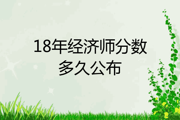18年经济师分数多久公布