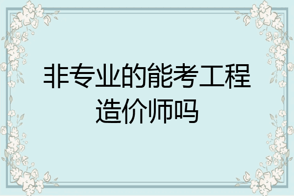 非专业的能考工程造价师吗