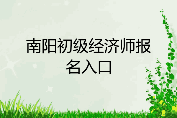 南阳初级经济师报名入口
