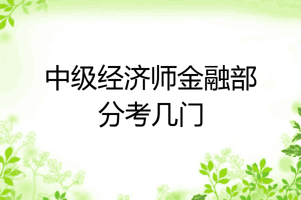 中级经济师金融部分考几门
