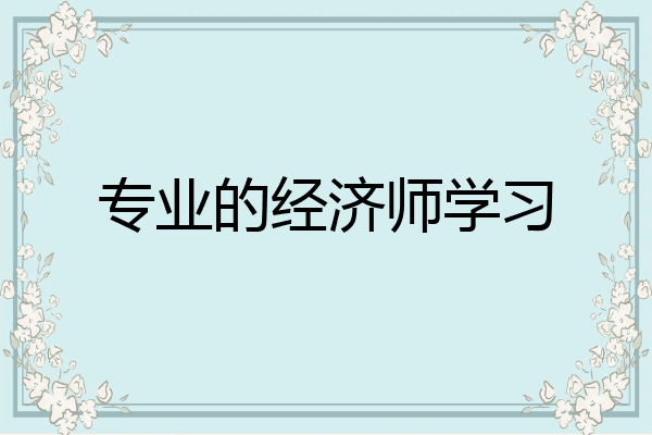 专业的经济师学习
