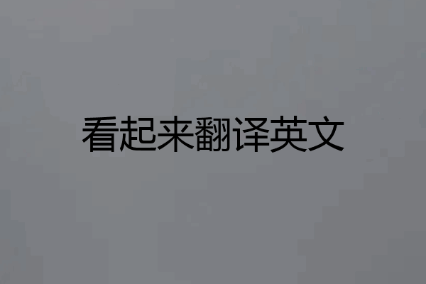看起来翻译英文