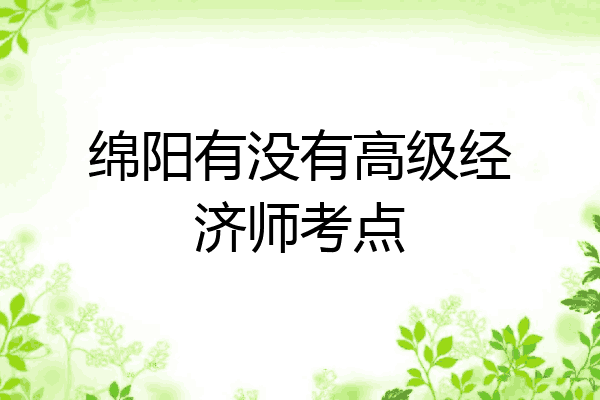 绵阳有没有高级经济师考点