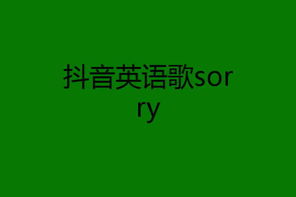 抖音英语歌sorry