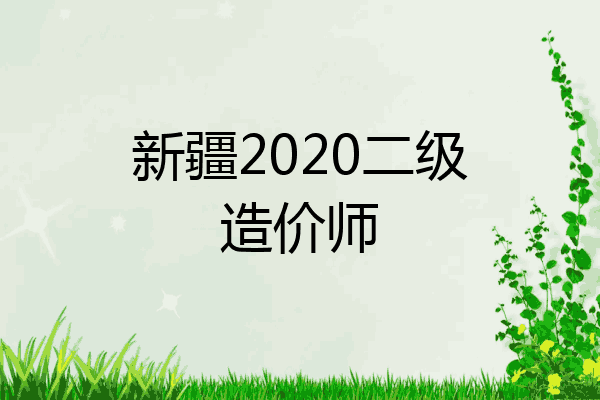 新疆2020二级造价师