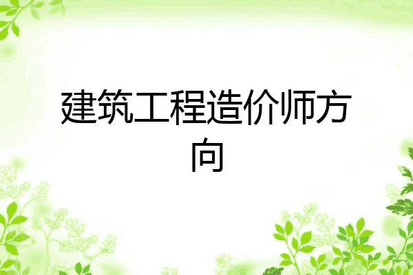 建筑工程造价师方向