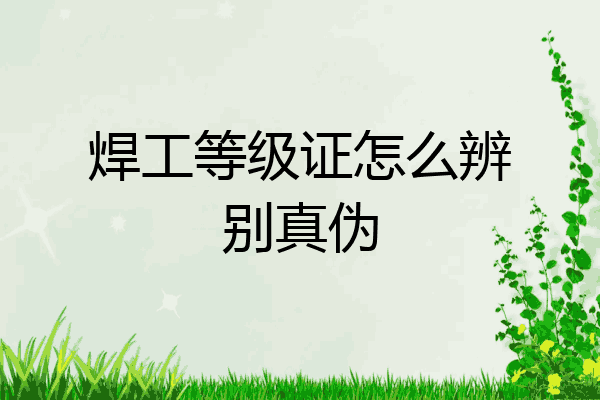焊工等级证怎么辨别真伪