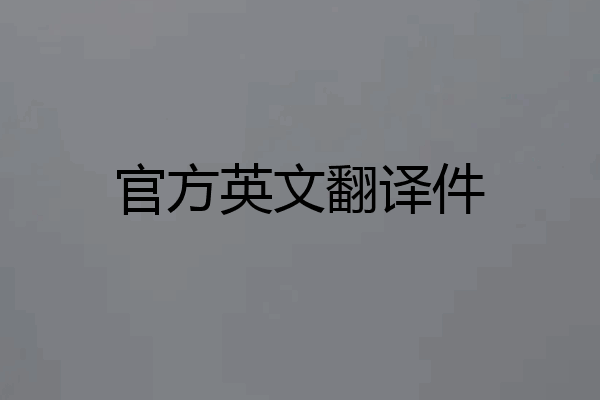 官方英文翻译件