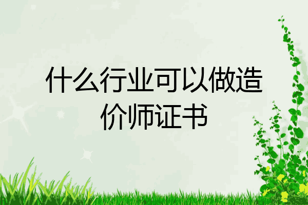 什么行业可以做造价师证书