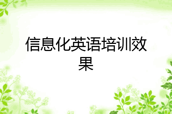 信息化英语培训效果