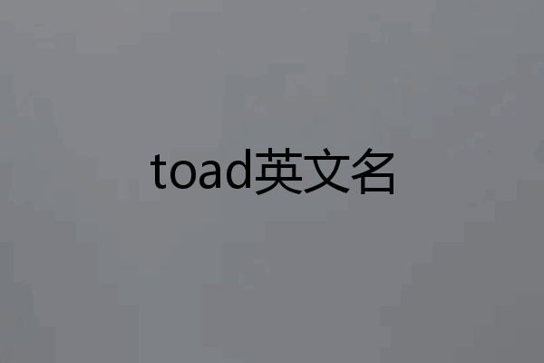 toad英文名