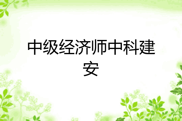 中级经济师中科建安