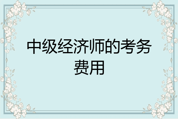 中级经济师的考务费用