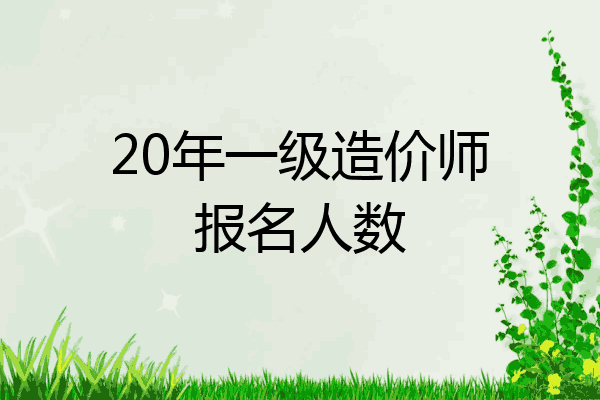 20年一级造价师报名人数