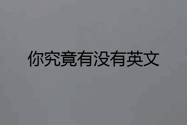 你究竟有没有英文