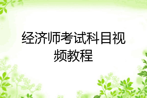 经济师考试科目视频教程