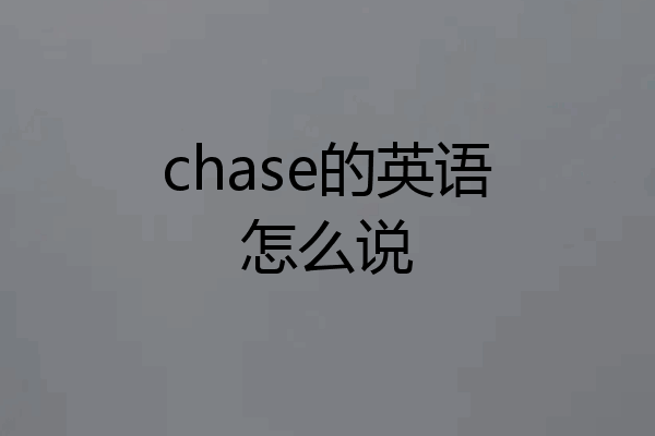 chase的英语怎么说