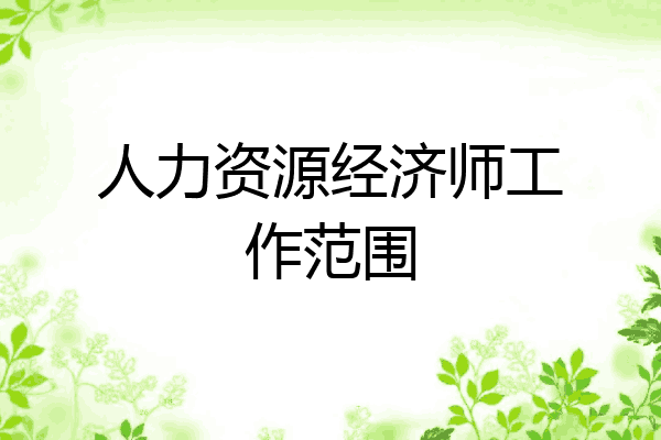 人力资源经济师工作范围