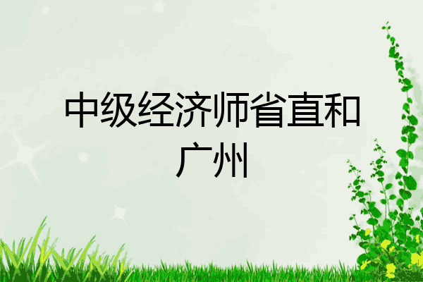 中级经济师省直和广州