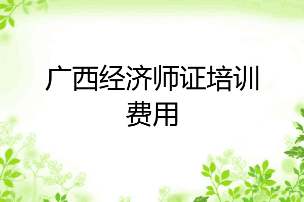 广西经济师证培训费用