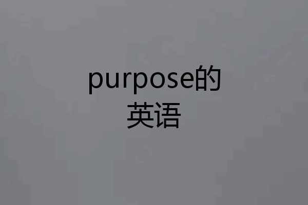 purpose的英语