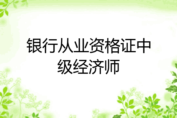 银行从业资格证中级经济师