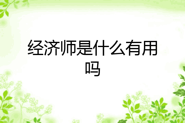 经济师是什么有用吗