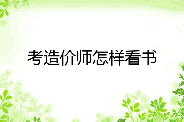 考造价师怎样看书