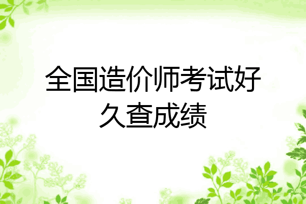 全国造价师考试好久查成绩
