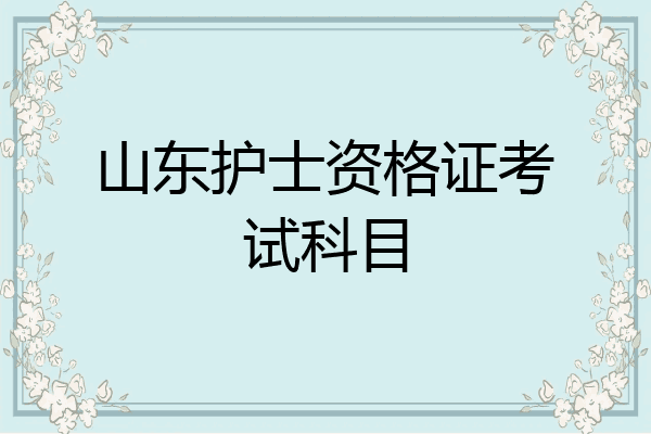山东护士资格证考试科目
