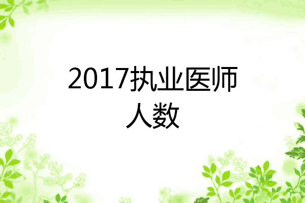 2017执业医师人数