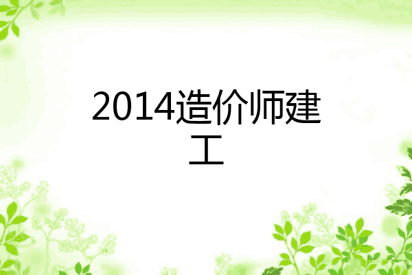 2014造价师建工