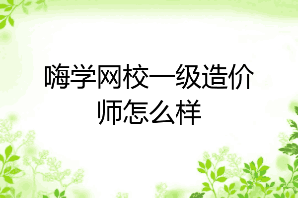 嗨学网校一级造价师怎么样